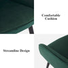 2pcs Green Velvet Dining Chairs Set Padded Seat Metal Legs Kitchen Furniture