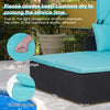 Outdoor Hand-Woven PE Wicker Daybed Sun Lounger Patio Loveseat Sofa Set w/Canopy