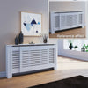 Radiator Cover Adjustable White Painted MDF Wood Heating Cover Home Decor