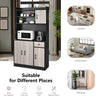 5-Position Adjustable Kitchen Pantry Buffet Cabinet Microwave Storage Cabinet