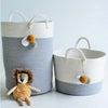 Woven Foldable Hamper Pompom Laundry Washing Dirty Clothes Storage Basket