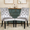 2/4Pcs Upholstered Dining Chair High Back Padded Seat with Door Knocker Kitchen