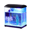 22L Glass Aquarium Fish Tank LED Lighting Starter Kit Set Pump Net Plant Stones