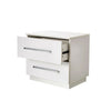 High Gloss White Bedside Table Cabinet 2 Drawers Matt Body Nightstand LED UK