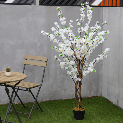 5ft Artificial Fake Cherry Peach Blossom Tree Potted Plant Flower Indoor Outdoor