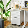 Mobile File Cabinet 3-Drawers Stationeries Storage Organiser Unit with Lock