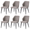 2/4/6pcs Dining Chairs Set Faux Leather Seat Back Metal Legs Kitchen Chair