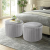 Crushed Velvet Round Footstool Dressing Table Stool Pouffe Seat Chair Side Pouf