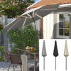 Solar LED Strip Parasol Outdoor Garden Sun Shade Umbrella With Crank Tilt