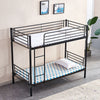 Black Bunk Bed Metal Frame with Ladder Home Dorm Bedroom Furniture for Family BN