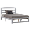 4FT6 Modern Double Bed Frame Wooden Pine Grey For Adults Kids Teenagers Bedroom