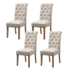 2/4/6x Fabric Button Tufted Dining Chairs Upholstered Kitchen Dining Room Grey