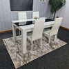 Dining Table Set and 6 4 black white Leather chairs kitchen table set of 4 or 6