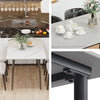 Large Modern Marble Dining Table Kitchen Dinner Desk 4-6 Person w/ Metal Legs