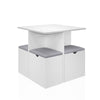5PC Wooden Dining Table Set 4 Stool Compact Space Saver Kitchen Furniture White