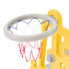 4 in 1 Kids Slide Toddler Slide Climber & Swing Set with Basketball Hoop NS