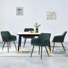 Set of 2 Green Velvet Dining Chairs with Arm rest Kitchen Dining Room Chairs