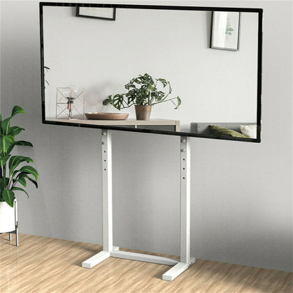 Elegant White Black TV Floor Stand Flat Panel Screen Adjustable TV Mount Bracket