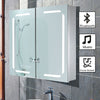 Wall LED Bathroom Mirror Cabinets with Shaver Socket Bluetooth Storage Cupboard