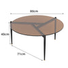 Coffee Table Centre Accent Table Glass 80/50cm Round Tempered Glass Metal Frame