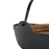 NonStick Cast Iron Pot with Wood Lid Cooking Hanging Stew Souppot Open Fire Pan