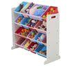 4Tier Kids Toy Bookcase Storage Organizer 16 Plastic Bins Bookshelf Space Saving