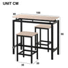 3PCS Bar Table and Stools Breakfast Table & Chair Set Kitchen Dining Furniture