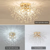 LED Ceiling Light Firework Pendant Vintage Lampshade Chandelier Crystal Droplets