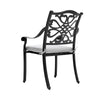 4x Black Outdoor Dining Chair Set Garden Patio Cast Aluminum Chairs with Cushion