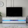 177CM Large TV Unit Stand Cabinet High Gloss Drawers Matt Body LED Lights UK