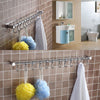 12 Hooks Stainless Steel Kitchen Wall Mounted Bathroom Utensil Hanging Rack Tool