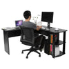 Black/White L-shaped Computer Desk Corner PC Table Workstation Home Office