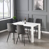 White High Gloss Dining Table with 4 6 Chairs Set Kitchen Furniture MDF Grey