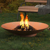 60-120cm Fire Pit Corten Steel Log Burner Bowl Bonfire Outdoor Heater Black Rust