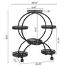 Tall Metal Plant Stand Wrought Iron Circular Planter Shelf Mobile Flower Rack UK