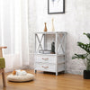 Bedside Table Sofa Side Table Nightstand Storage Cabinet with 2 Drawers Home BN