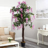 Large Artificial Wisteria Flower Tree in Pot Fake Plant Garden Home Office Decor