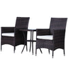 Outsunny 3PC Rattan Furniture Bistro Set Garden Chair Table Patio Outdoor Wicker