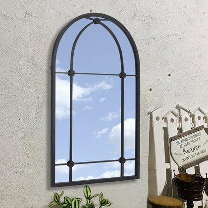 Large Window Wall Garden Mirror Ornament Indoor/Outdoor Arch Frame Mirrors Decor