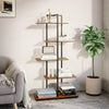 Industrial Display Shelf Storage Unit Staggered layering Metal Frame Bookcase