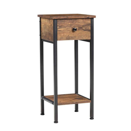 Tall Bedside Narrow Side Night Stand Side Table with Drawer Hallway Console Desk