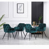 2/4PCS Dining Chairs Set Velvet Padded Seat Metal Leg Kitchen ArmChairs Office