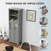 Wood Tall Storage Cabinet 2 Doors Display Organizer Freestanding Pantry Cupboard