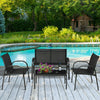 4PCS Outdoor Furniture Bistro Set Garden Patio Loveseat Table & Chair Set