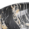 Bathroom Vanity Wash Basin Sink Countertop Oval Curve Black Marble Effect Modern