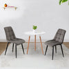 2pcs Velvet Soft Padded Seat Back Dining Chairs Set Lint Fabric Metal Legs Chair