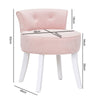 Soft Dressing Table Chair Vanity Makeup Stool Dining Seat Pouffe with Wood Legs