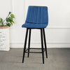 2X Blue Velvet Bar Stools Breakfast Stool Kitchen Pub Chairs Padded 65cm Seat