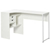 L-Shaped Corner Computer Desk Study Table with Storage Shelf White