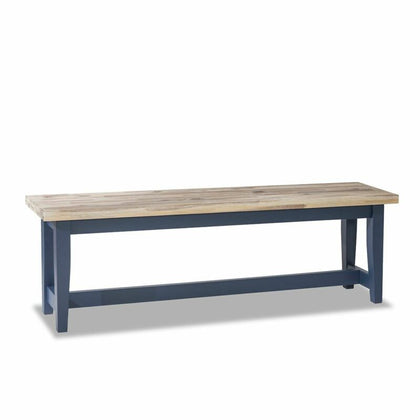 Florence wooden table bench.Navy Blue kitchen dining room bench with wooden seat